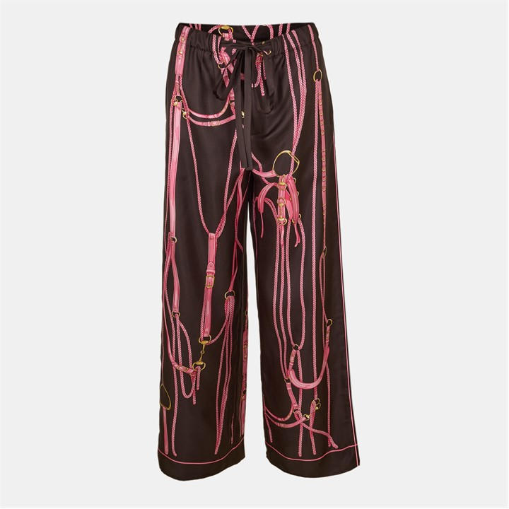Gucci Women's Brown Wide Leg Trousers - Size 8