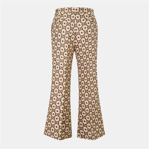 GUCCI - Men's Contemporary Web Stripe Wide Leg Trousers