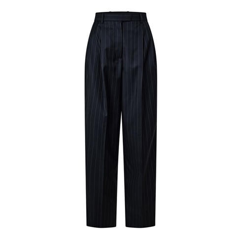GIVENCHY - Women's Double Pleat Pinstripe Wool Wide-Leg Trousers