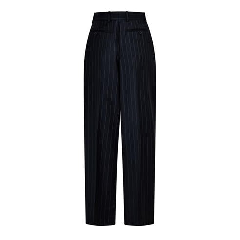GIVENCHY - Women's Double Pleat Pinstripe Wool Wide-Leg Trousers