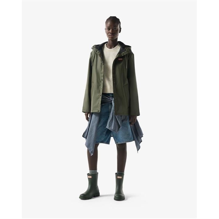 Hunter Women's Green Izzy Short Weather-Resistant Rain Anorak