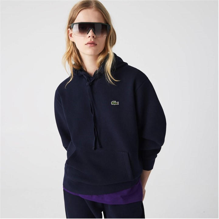 Lacoste Women's Blue Pique Hoodie - Size 14