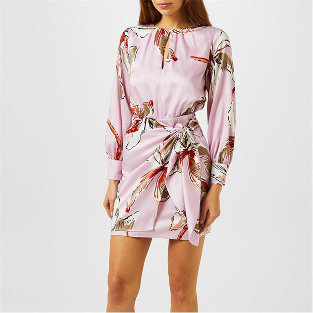 Marella Floral Tie-Waist Mini Dress,Specials : American Fashion Style Bags On Sale