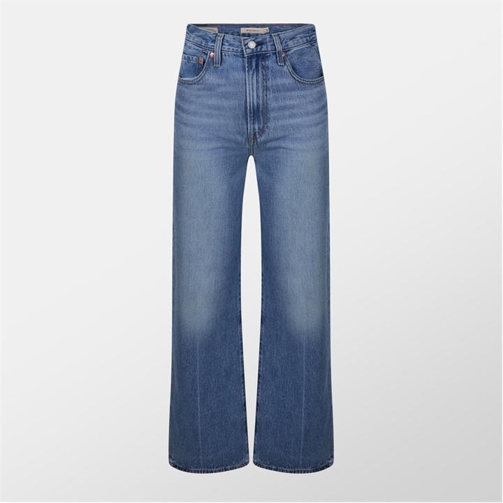 Levis Women's Blue Ribcage Wide Jeans Small