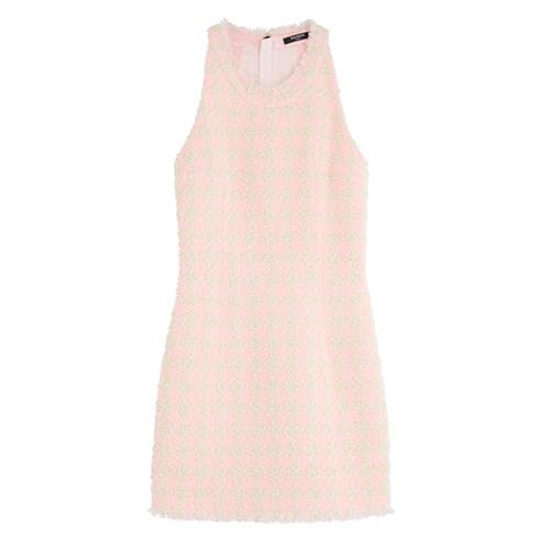 Balmain - Women's Halterneck Tweed Slim-Fit Mini Dress