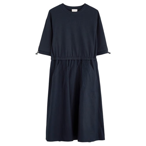 Moncler - Women's Cotton Short-Sleeve Relaxed-Fit A Line Dress
