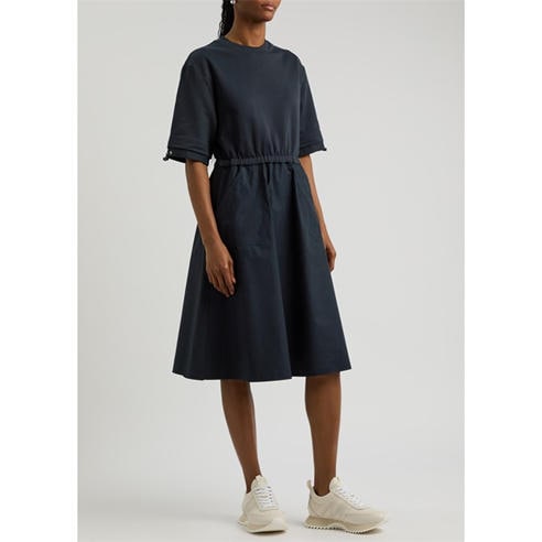 Moncler - Women's Cotton Short-Sleeve Relaxed-Fit A Line Dress