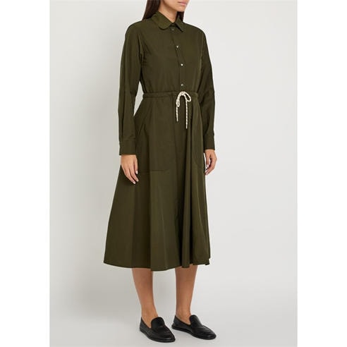 Moncler - Women's Long-Sleeve Midi Shirt-Dress