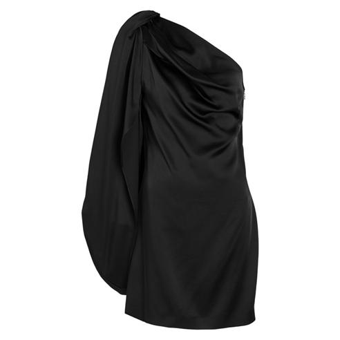 Stella McCartney - Women's Satin One Shoulder Cowl Neck Mini Dress