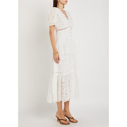 LoveshackFancy - Women's Tarragon Cotton Puff-Sleeve Maxi Dress
