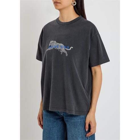 Anine Bing - Women's Cade Leopard Print Cotton Oversized T-Shirt
