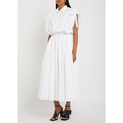 GIVENCHY - HIGH COLLAR RUCHED SHIRT DRESS
