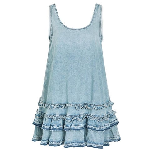 Ganni - SD Denim Frill Mini Dress