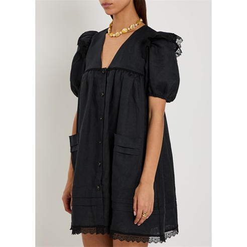 Ganni - SD Light Linen Angel Dress