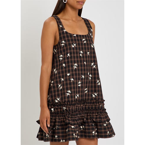 Ganni - SD Yarn Dyed Check Uneck Dress