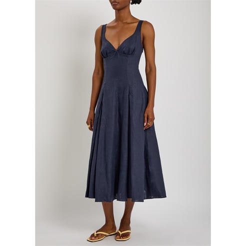 Faithfull The Brand - Women's Adalee Linen Midi A Line Dress