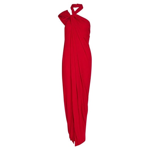 Balmain - CROSS NECK JERSEY CREPE DRAPED