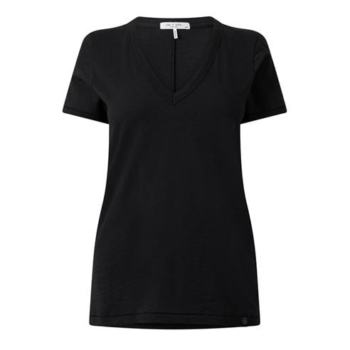 Rag and Bone - Women's Slub Vee Cotton Short-Sleeve T-Shirt