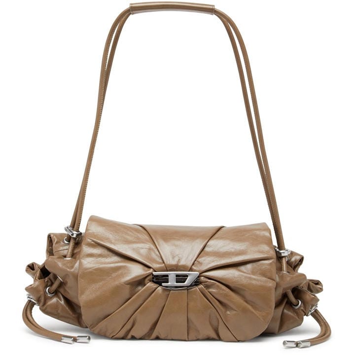 Diesel Women's Beige Scrunch Shoulder Bag