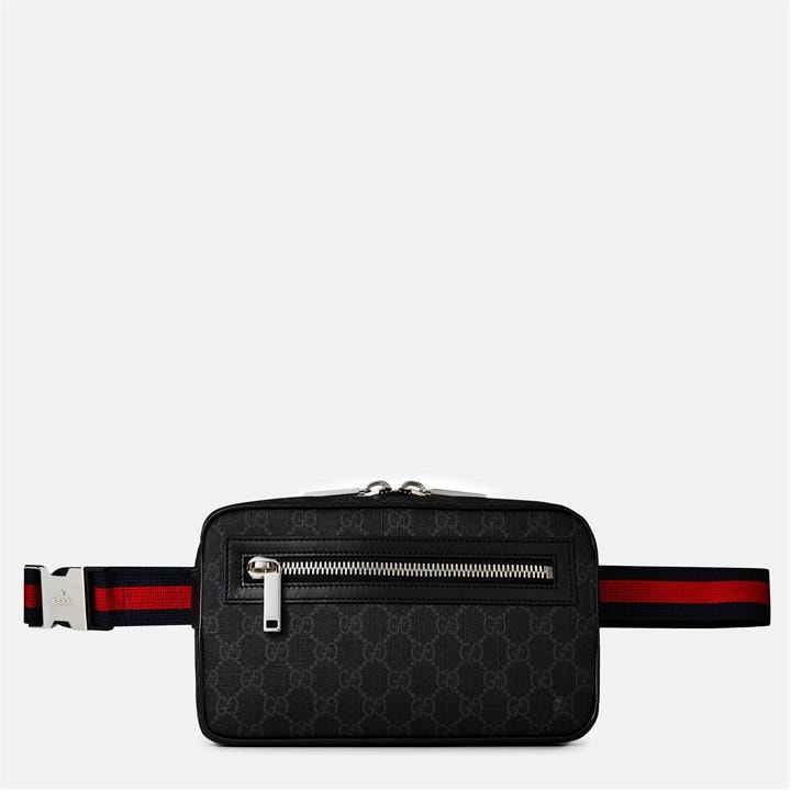 Gucci Men's Black Jacquard Cotton Gg Supreme Belt Bag