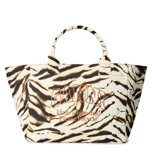 GANNI - Women's XXL Shopper Zebra Tote Bag