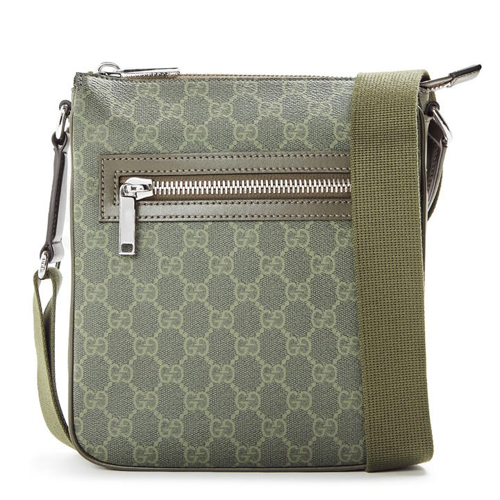 Gucci Men's Green Gg Cotton Cross-Body Bag