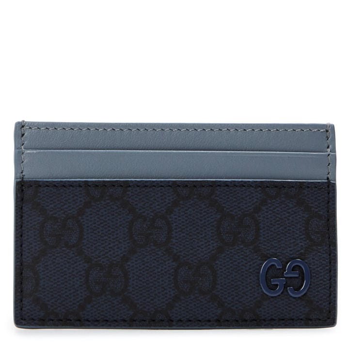 Gucci Men's Blue Gg Monogram Canvas Card Holder