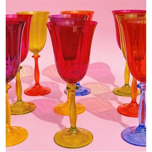 ANNA + NINA - Anna Multicoloured Optic Wine Glass Set of 4