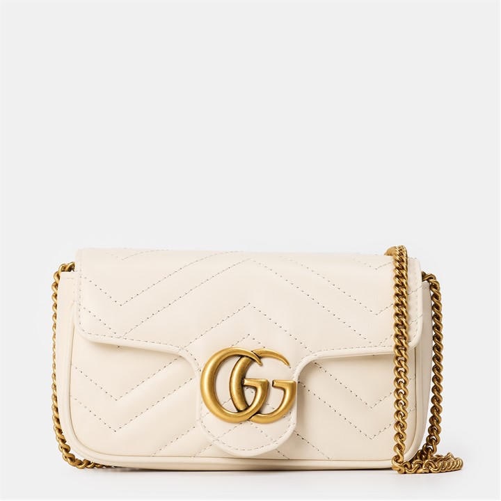 GUCCI WOMEN'S CHEVRON LEATHER GG MARMONT SUPER MINI BAG