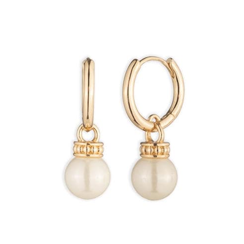 LAUREN RALPH LAUREN - Lauren Ralph Lauren Gold & Pearl Drop Huggie Earrings