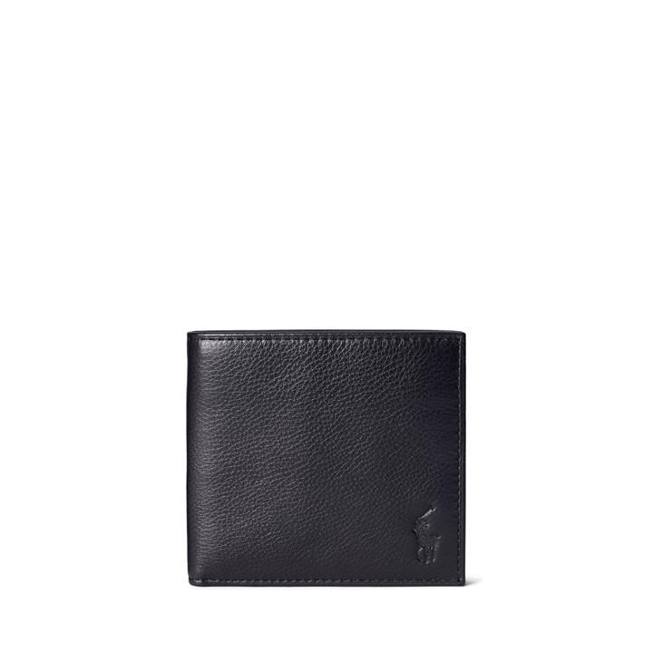 Polo Ralph Lauren Men's Black Pebble Leather Billfold Wallet
