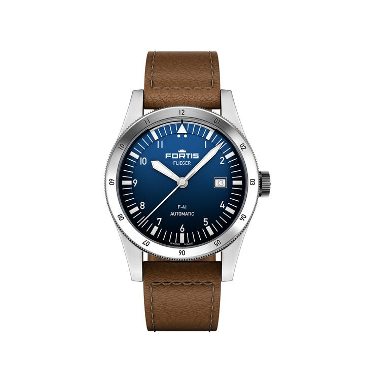 Fortis Men's Silver Flieger Strap Analogue Watch