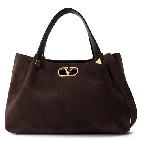 VALENTINO GARAVANI - Women's V Logo Suede Small Tote Bag