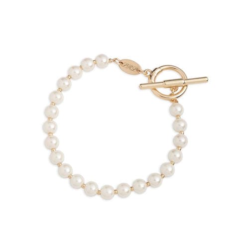LAUREN RALPH LAUREN - Lauren Ralph Lauren Faux Pearl Logo Toggle Bracelet