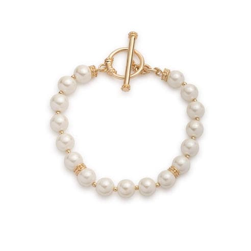 LAUREN RALPH LAUREN - Lauren Ralph Lauren Gold & Pearl Beaded Toggle Bracelet