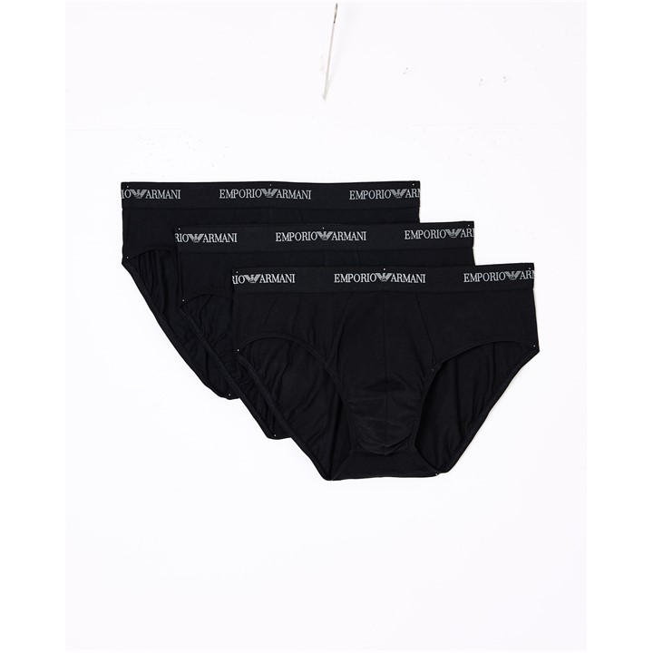 Emporio Armani Men's Black 3 Pack Bottom Medium