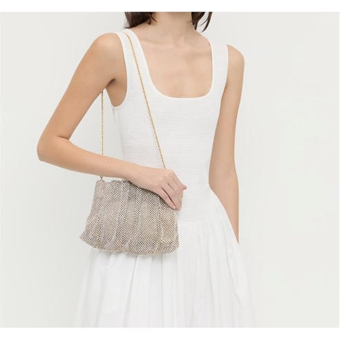 LOEFFLER RANDALL - Women's Ember Diamanté Gathered Clutch Bag