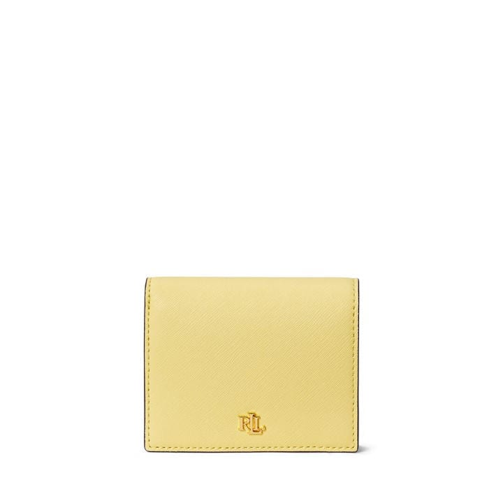 Lauren By Ralph Lauren Women's Yellow Compact Trifold Leather Billfold Wallet