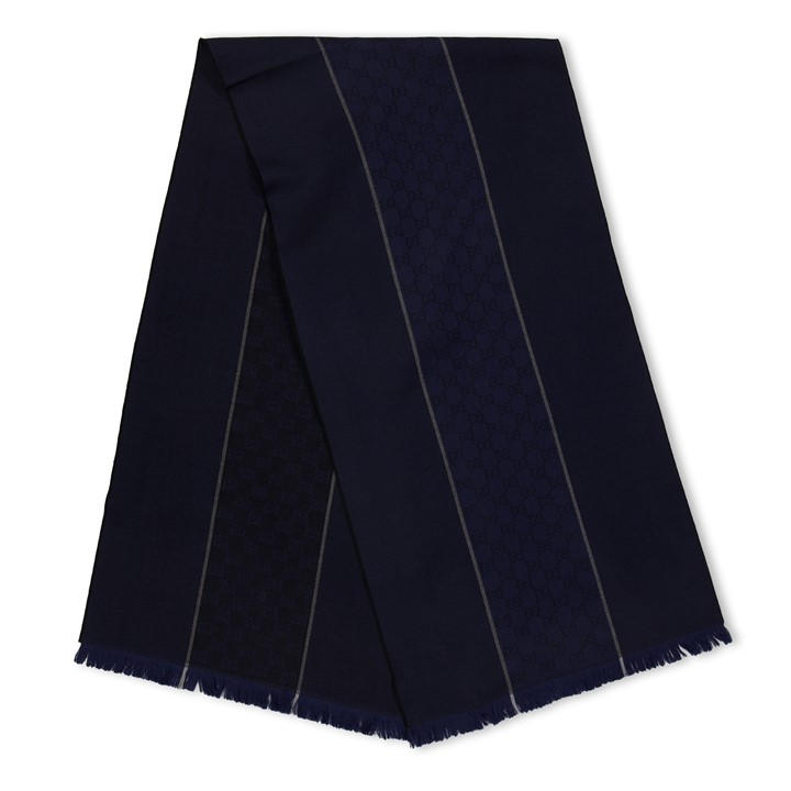 Gucci Men's Blue Silk Scarf
