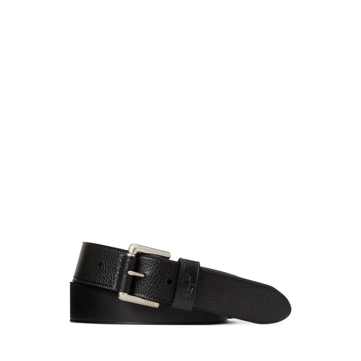 Polo Ralph Lauren Men's Black Keep Pebbled Leather Belt - M