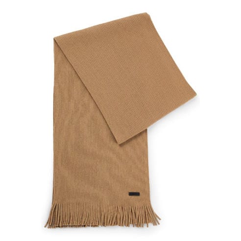 Boss - Albas Logo Plaque Scarf in Virgin Wool