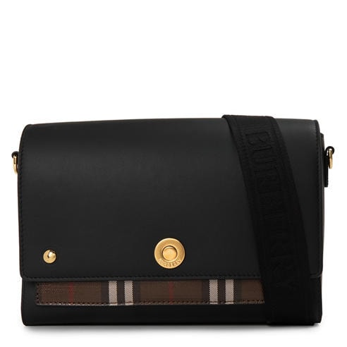 BURBERRY - Women's Check Cotton Top Handle Note Bag