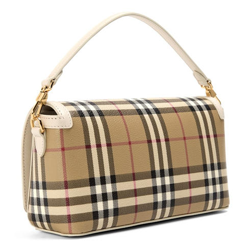 BURBERRY - Women's Check Cotton Top Handle Note Bag