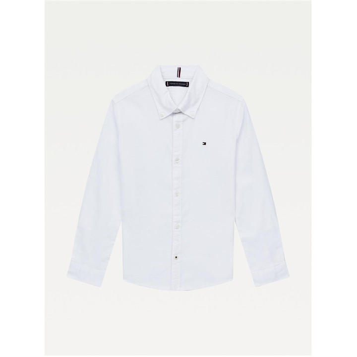 Tommy Hilfiger Boys White 'S Oxford Long Sleeve Shirt