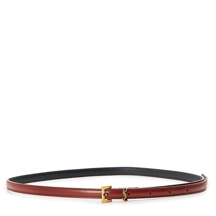 Saint Laurent Women's Brown Saint Slim Belt Ld62