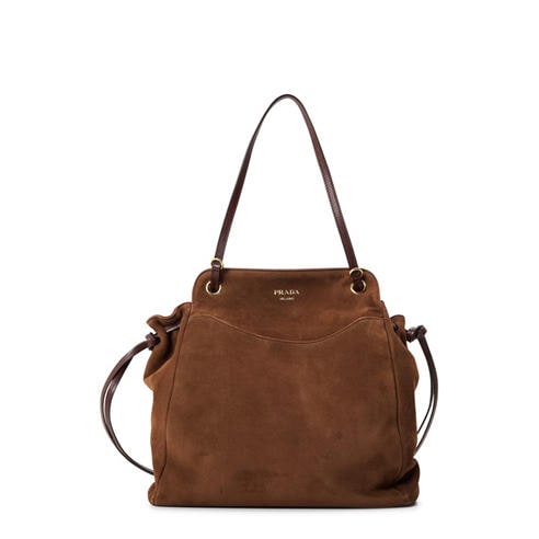 PRADA - Prada Carry Medium Suede Tote Bag