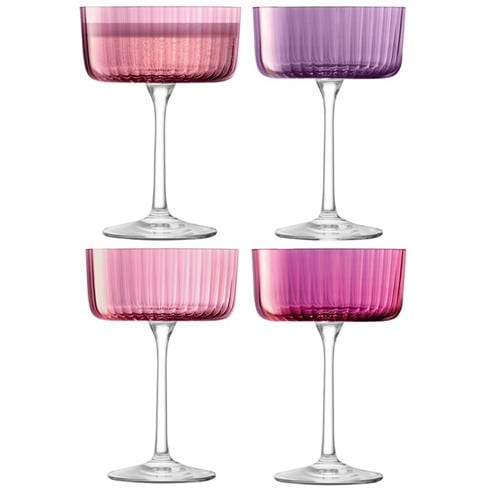 LSA - Assorted Gems Champagne Coupe Glass - Set of 4