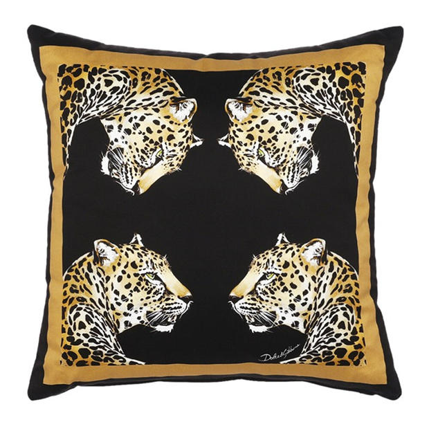 Dolce and Gabbana Casa Leopard Cotton Duchesse Cushion - 45x45cm,Specials : American Fashion Style Bags On Sale