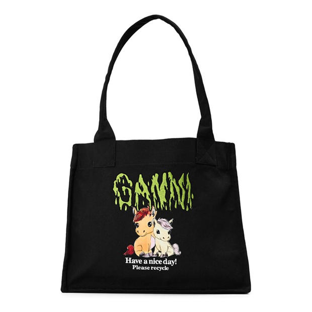 Leopard - GANNI - Women's Embossed Logo Tote Bag