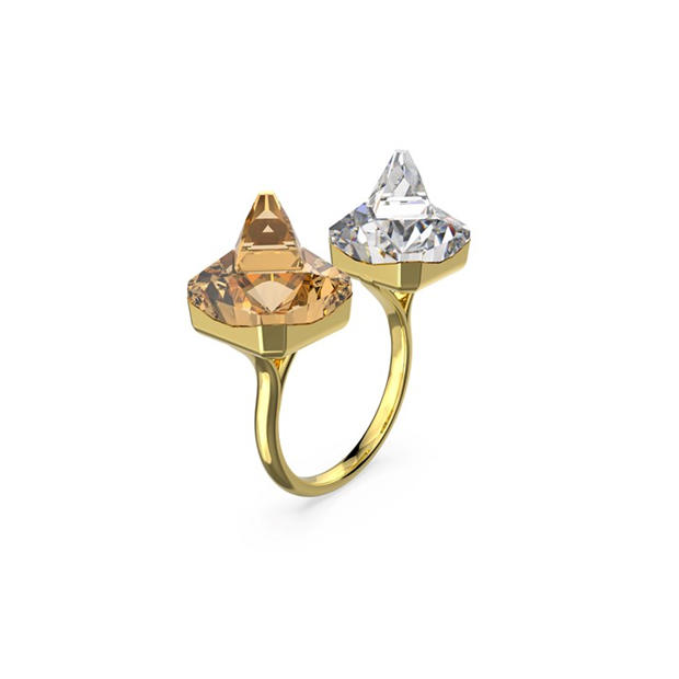 Swarovski Matrix open ring, Pyramid cut, Yellow, Gold-tone plated,Specials : American Fashion Style Bags On Sale Swarovski Matrix open ring, Pyramid cut, Yellow, Gold-tone plated,Specials : American Fashion Style Bags On Sale